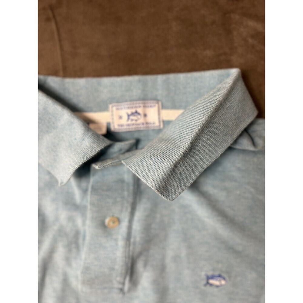 Southern Tide Men's Size M Skipjack Polo Shirt Cotton Blend Green Blue - Picture 3 of 6